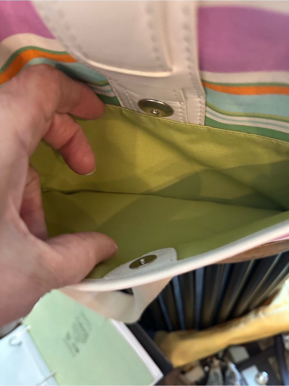 Coach Hampton  Flap Convertible Multicolor Striped Crossbody - Picture 7 of 12